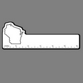 6" Ruler W/ Outline of Wisconsin